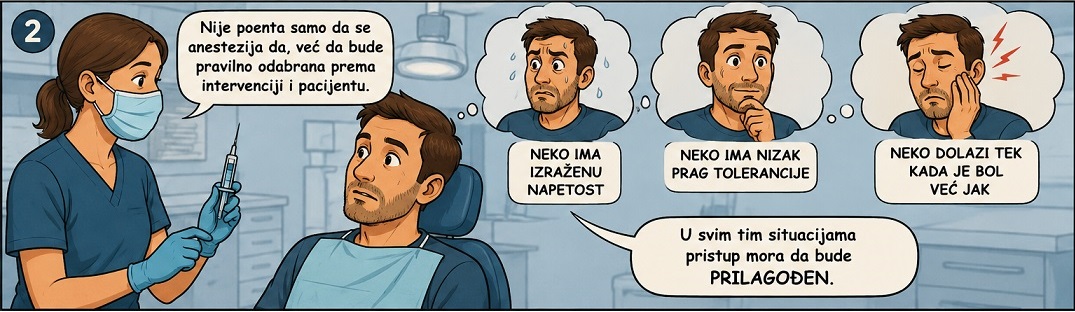 Strip gde muskarac kod zubarke gde mu ona objasnjava terapiju