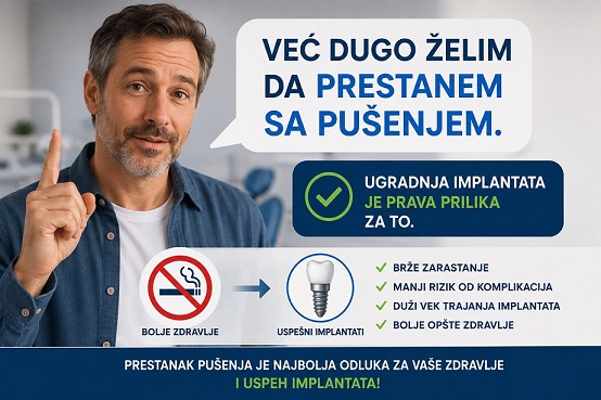 Covek koji kaze da je ugradnja implantata idealna prilika za prestanak pusenja