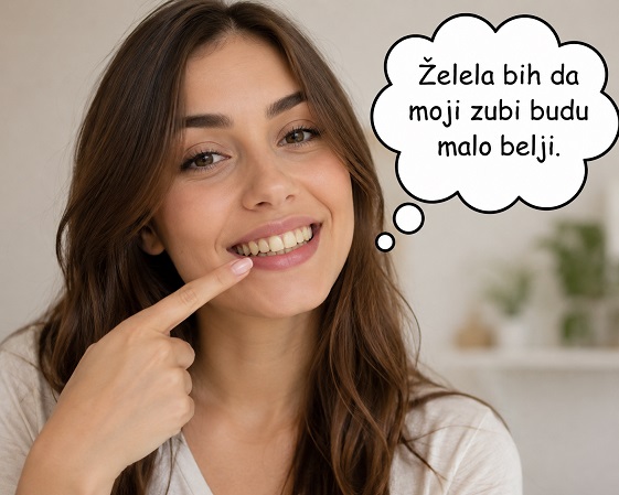 Devojka hoce da ima malo belje zube